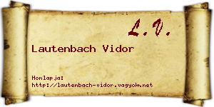 Lautenbach Vidor névjegykártya